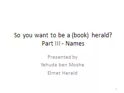 So you want to be a (book) herald?