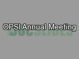 OPSI Annual Meeting