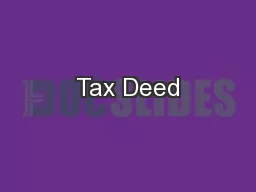 Tax Deed