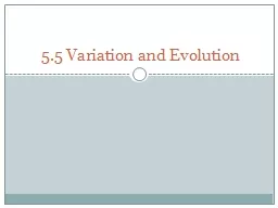 5.5 Variation and Evolution