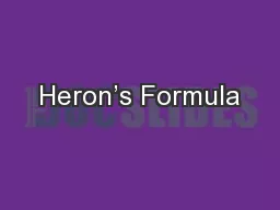 Heron’s Formula