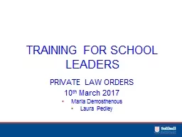 TRAINING FOR SCHOOL LEADERS