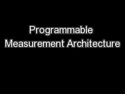 Programmable Measurement Architecture