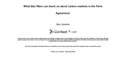 What Star Wars can teach us about carbon markets in the Par