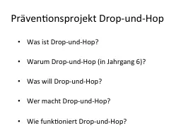 Präventionsprojekt Drop-und-Hop