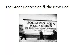 The Great Depression & the New Deal