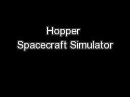 Hopper Spacecraft Simulator