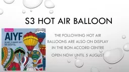 S3 Hot Air balloon