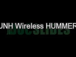 UNH Wireless HUMMER