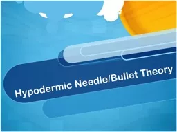 Hypodermic Needle/Bullet Theory