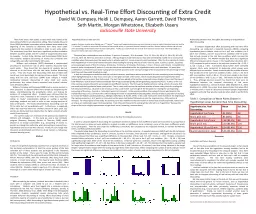 Hypothetical vs. Real-Time Effort Discounting of Extra