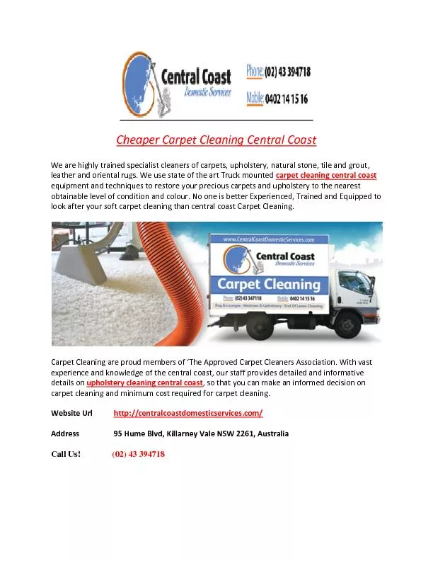 Cheaper Carpet Cleaning Central Coast