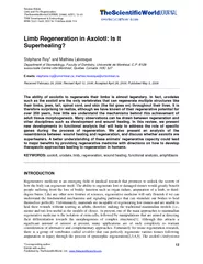 Review Article Limb and Fin Regeneration TheScientific