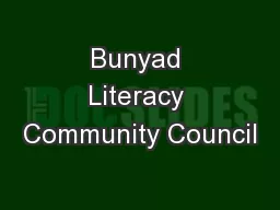 Bunyad Literacy Community Council