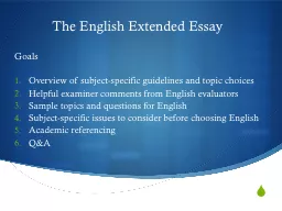 The English Extended Essay