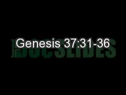 Genesis 37:31-36