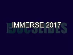 IMMERSE 2017