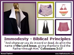 Immodesty – Biblical Principles