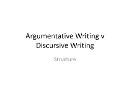 Argumentative Writing v Discursive Writing