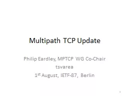 Multipath TCP Update