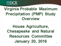 Virginia Probable Maximum Precipitation (PMP) Study Overvie