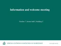 Information and welcome meeting