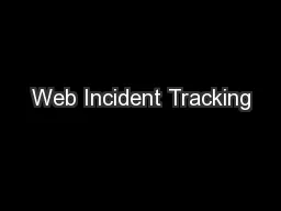 Web Incident Tracking