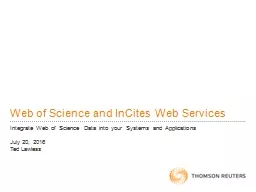 Web of Science and InCites Web Services