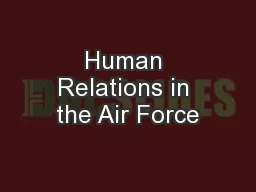 Human Relations in the Air Force