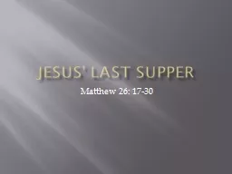 Jesus’ Last Supper