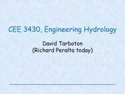 CEE 3430, Engineering Hydrology