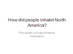 How did people inhabit North