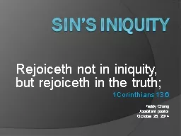 Sin’s Iniquity