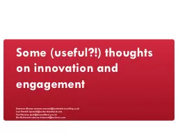 Some (useful?!) thoughts on innovation and engagement