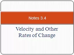 Velocity and Other Rates of Change