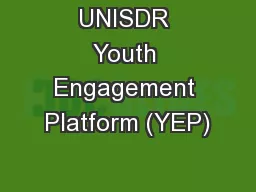 UNISDR Youth Engagement Platform (YEP)