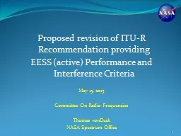 Proposed revision of ITU-R Recommendation providing