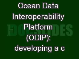 Ocean Data Interoperability Platform (ODIP): developing a c