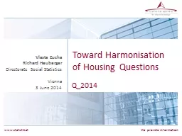 Toward Harmonisation of Housing Questions