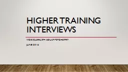 Higher Training Interviews