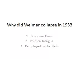 Why did Weimar