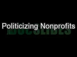 Politicizing Nonprofits