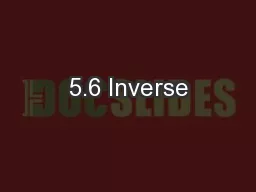 5.6 Inverse