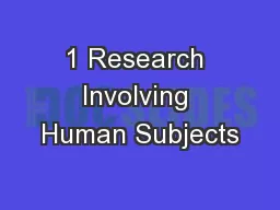 1 Research Involving Human Subjects
