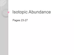 Isotopic Abundance