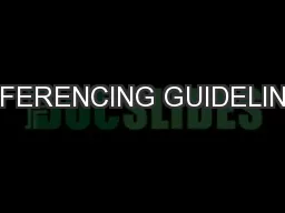 REFERENCING GUIDELINES