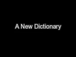 A New Dictionary