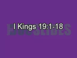 I Kings 19:1-18