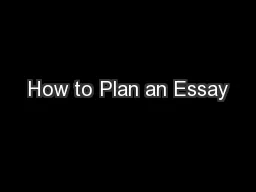 How to Plan an Essay