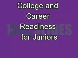 College and Career Readiness for Juniors